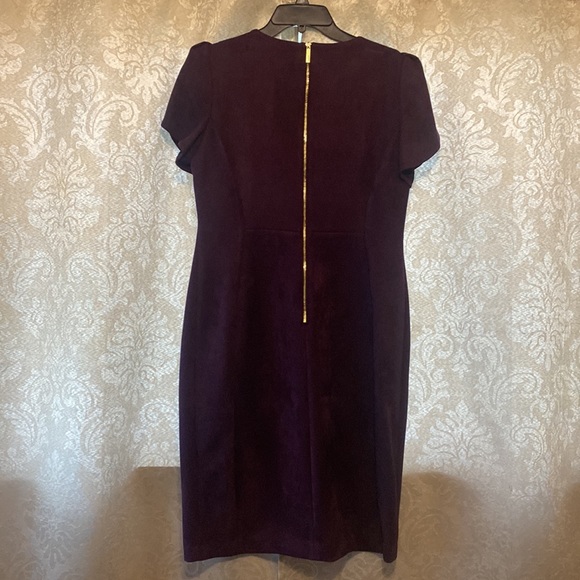 Calvin Klein Suede Purple Short Sleeve Dress - Picture 2 of 3